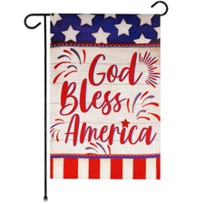 G128 Garden Flag Patriotic Decoration God Bless America USA Flag Accent 12"x18"