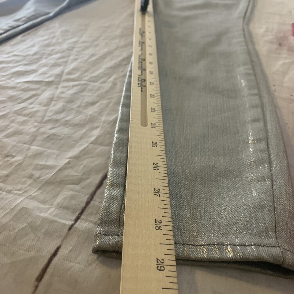 NWT NORDSTROM Good American Women Pants SZ 12/31 Metallic Silver