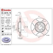 2x Bremsscheibe BREMBO 09.9078.76 passend f&uuml;r LADA MERCEDES-BENZ NISSAN DACIA