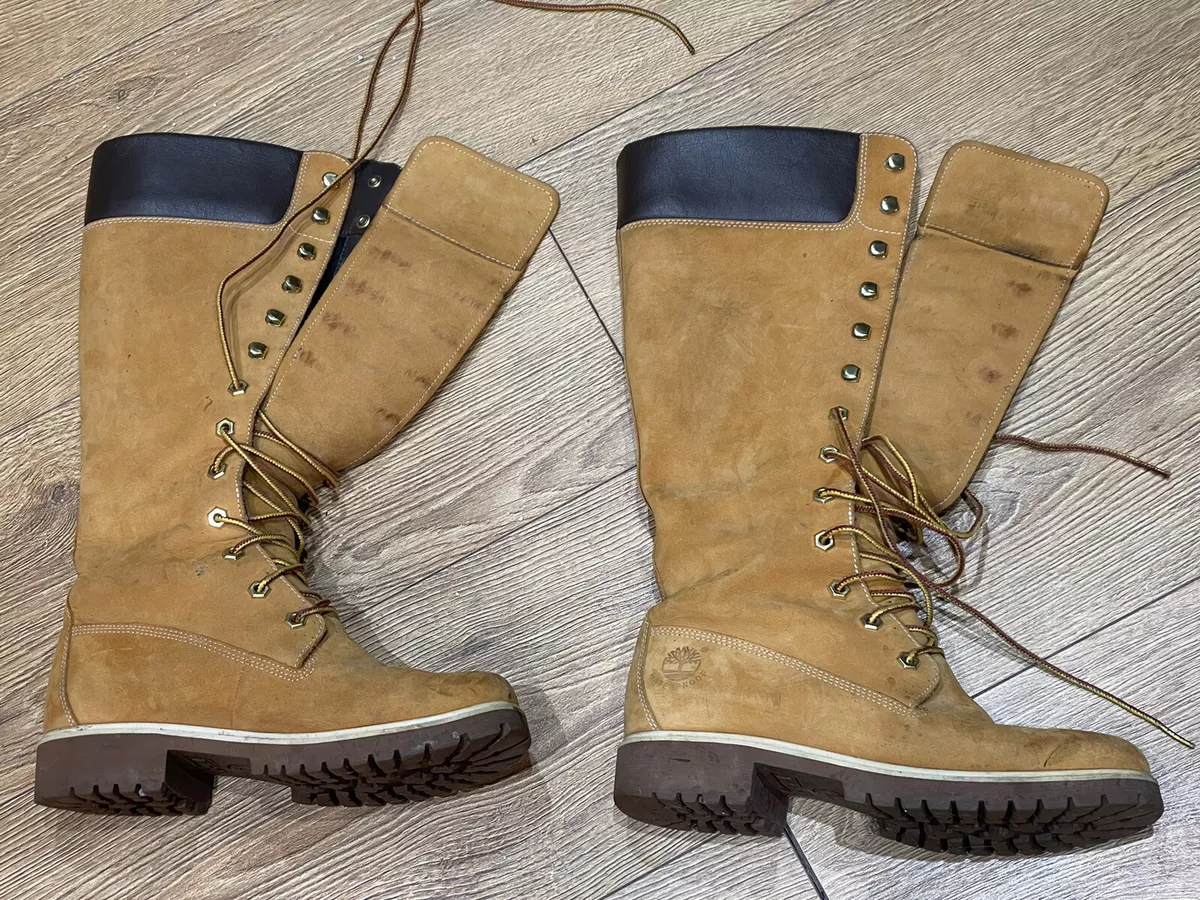 Timberland knee high lace up boots size 4.5 UK eBay