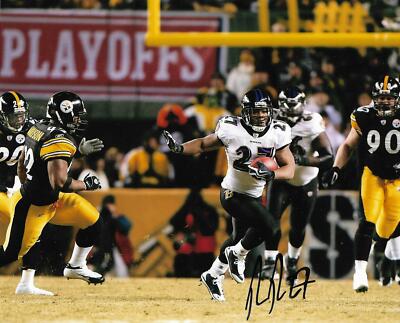 Ray Rice Signed Auto Baltimore Ravens 8x10 Photo vs. Steelers - COA ...