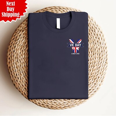 T-Shirt VE Day Brustabzeichen 80 Jahre Jubiläum 8. Mai 1945 Gedenktag Geschenk Top