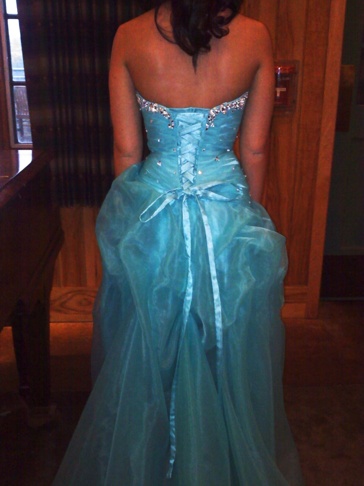 Turquoise Prom Dress - image 3