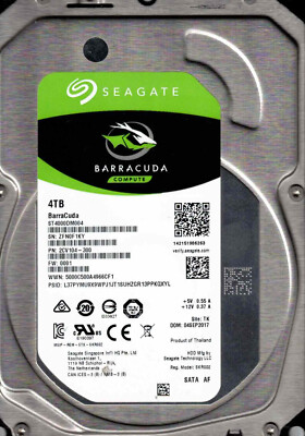 内蔵型ハードディスクドライブ ST4000DM004-2CV104 4TB ST4000DM004, 2CV104-300, 0001, TK, ZFN0, SEAGATE SATA 4TB SEP 2017