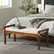 End of Bed Bench Solid Wood Entrance Entryway Foyer Modern Farmhouse Mud Rm 47"L