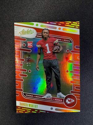 2024 Absolute Xavier Worthy RC Orange Spectrum #128 Chiefs Rookie #d 66/75