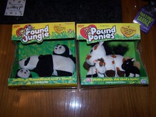 POUND JUNGLE PANDA POUND PONIES NEW IN BOX VINTAGE RARE LOT OF 2 PLUSH