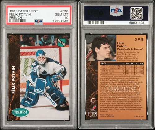 Felix Potvin [French] #398 1991 Parkhurst card