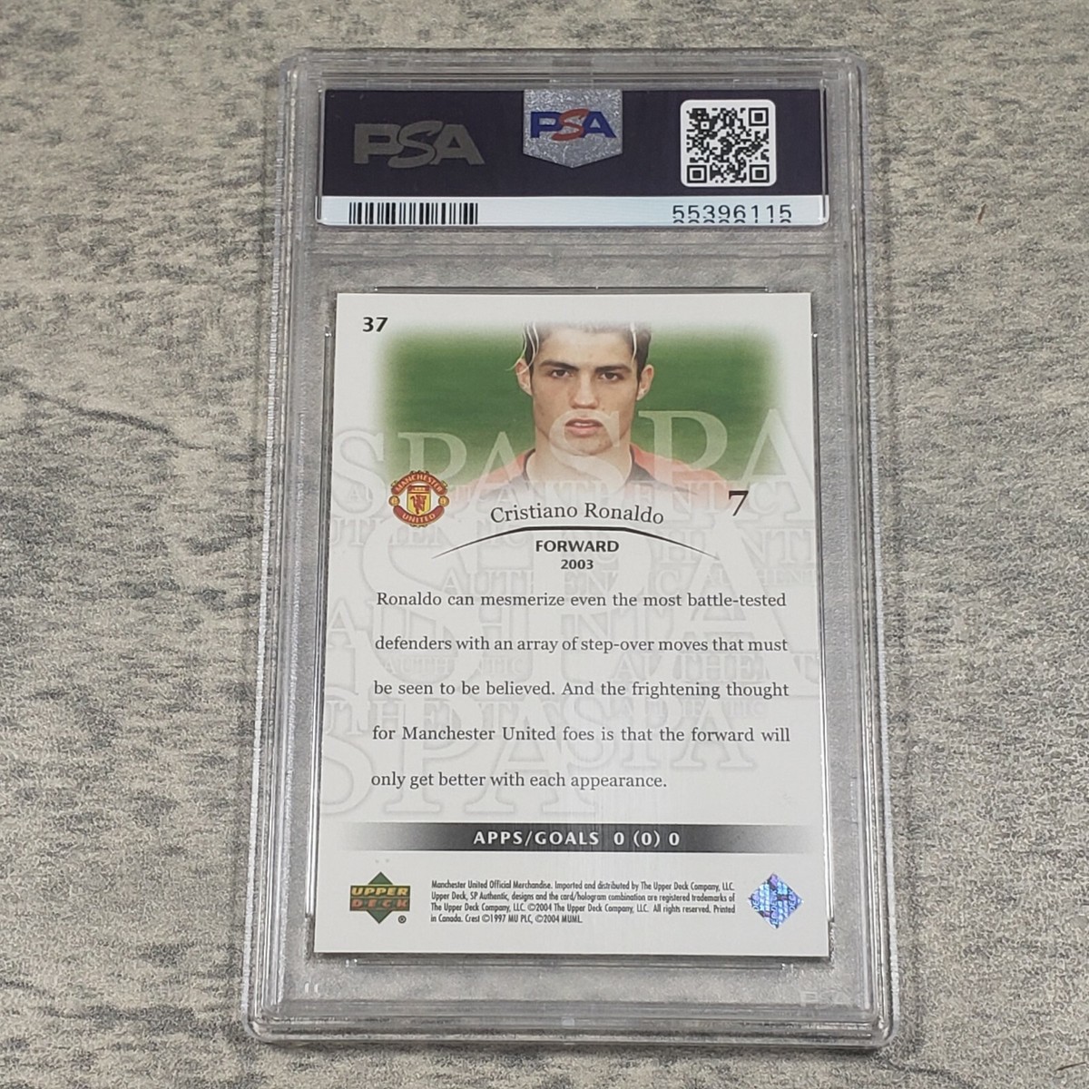 2004-05 UPPER DECK SP AUTHENTIC Cristiano Ronaldo MANCHESTER 2004-05 UPPER DECK SP AUTHENTIC Cristiano Ronaldo MANCHESTER