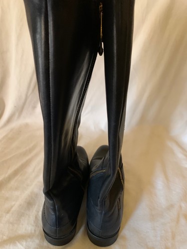 Tahari black knee high boots zipper detail. 6 - Picture 9 of 13