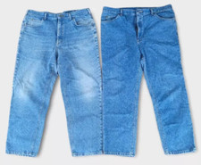 (2PAIRS!) VTG Lee Jeans Mens 38x28 (TAG 40 X 30) Made in USA 90s Blue Denim