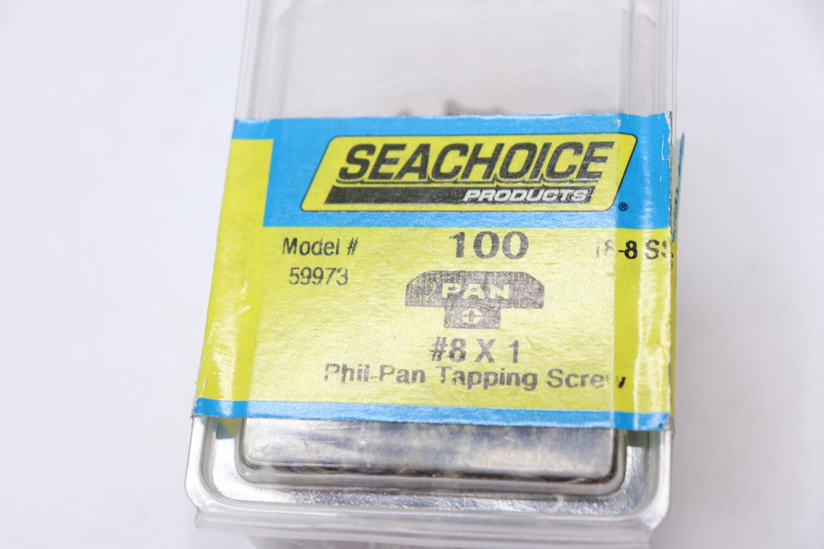 100-Pk) SeaChoice Phillips Head Pan Tapping Screw #8 x 1