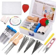 Complete Wool Needle Felting Tool Needle Felting Supplies with 3 Size Needles