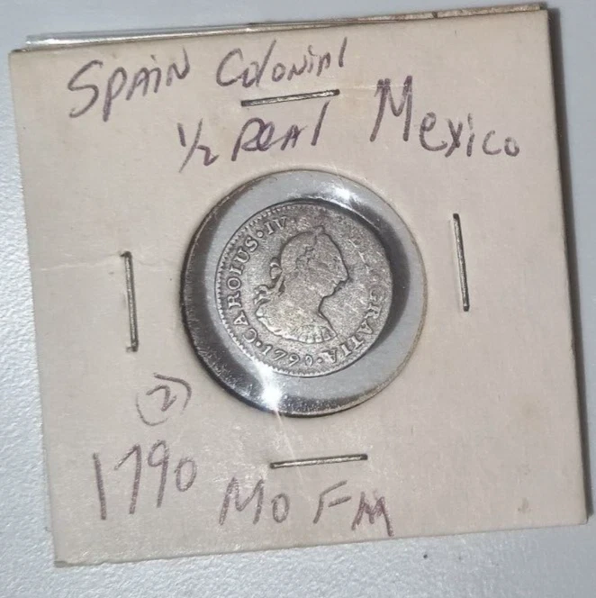 MEXICO 1/2 Real 1790 Mo FM Spanish colonial - Image 3 of 3