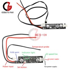 DC 12V PWM Fan Temperature Controller 4-Wire Speed Controller Governor Board PC