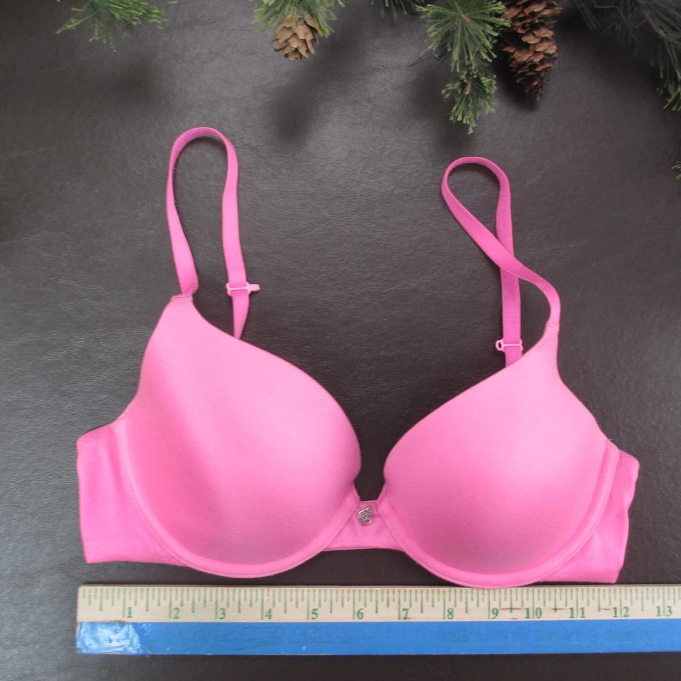 Sujetador Betsey Johnson 32C Rosa Acolchado Con Aros Cierre Ajustable Espalda Foto 2 de 4