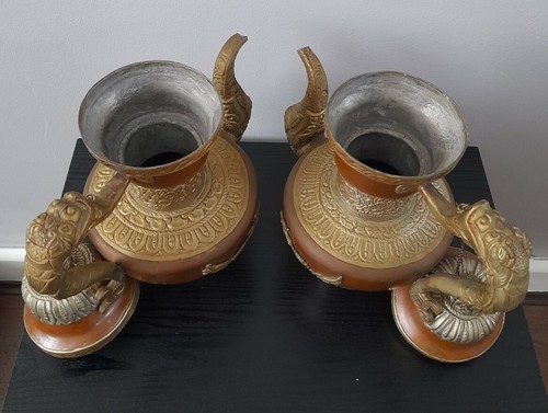 Antique Chinese Tibetan Copper & Brass Ceremonial Tea Pots - Picture 5 of 12