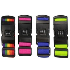 Tri Combo Luggage Strap Adjustable Suitcase Safety Lock Belt Travel Accessory UK