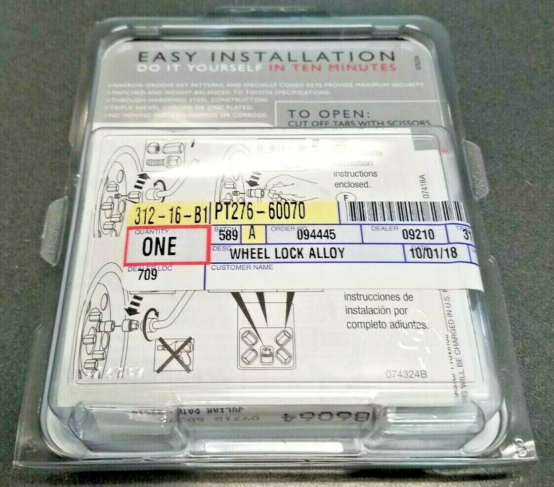 Toyota Genuine Alloy Wheel Locks PT276-60070 14mm x 1.5mm | eBay