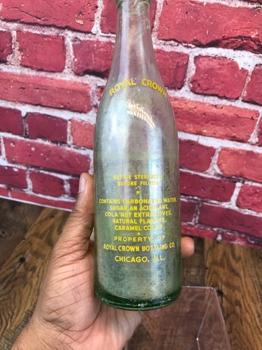 As-IS Vintage 1936 RC ROYAL CROWN COLA Pyramid GLASS SODA BOTTLE 12 oz. DURAGLAS - Picture 13 of 17