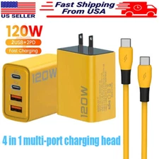 120W 4 in 1 Fast Wall Charger Type-C Cable For For iPhone 1716 15 14 13 Pro Max