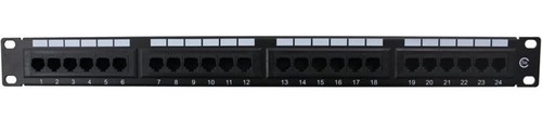 24 Port 1U Rackmount CAT6 and CAT 5 E UTP Patch Panel Plus Back Bar