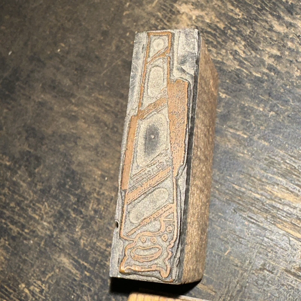 Print Block “ Hand Saw “ Old Copper Face Block. Nice Details!! - Image 4 of 4