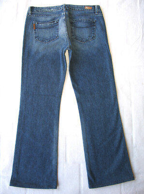 Paige Benedict Canyon Classic Rise Bootcut Wm Sz 31 Distressed+Stretch L29.5
