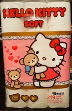 Sanrio Hello Kitty 30 Rolls Soft 3 Ply 219 Sheets Per Roll Toilet Paper Tissue