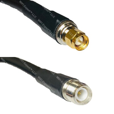 LMR400UF SMA MALE to RP-TNC FEMALE Coaxial RF Cable USA-Ship Lot
