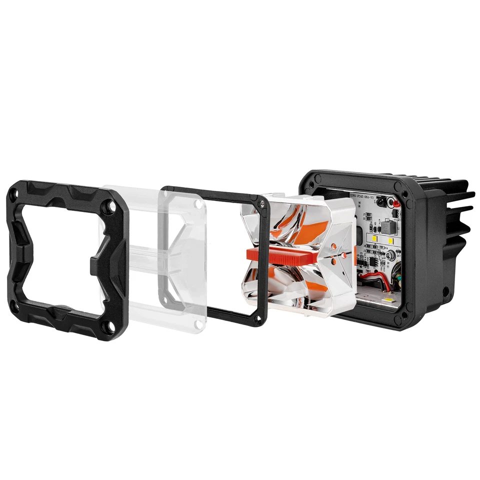 For Lexus GX460 2010-2023 3'' Amber White Strobe Lights+Ditch Mounts+DT Wiring - Image 4 of 4