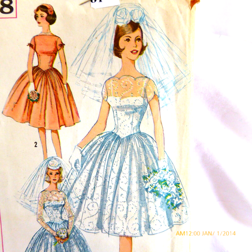 RARE VTG SIMPLICITY 3958 CLASSIC BRIDE BRIDESMAID DRESSY DRESS sz 16 B36 - Picture 4 of 9