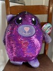 SHIMMEEZ Cristy Cat Sequin 14" PILLOW Plush Stuffed Animal Purple Silver w/Tag! — photo 1