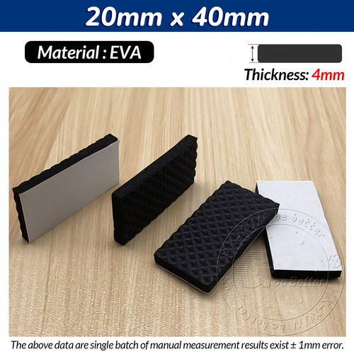 Black Foam Rubber Furniture Pads Self Adhesive Sticky Feet Back Floor Protector - Picture 28 of 42