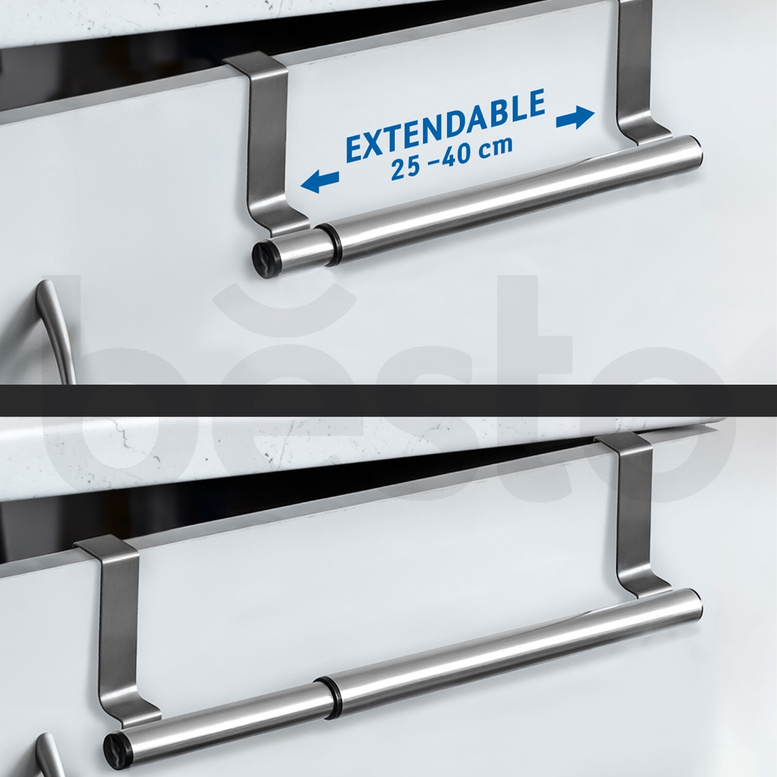 Extendable Over Chrome Cabinet Towel Rail Holder Bathroom Kitchen ...