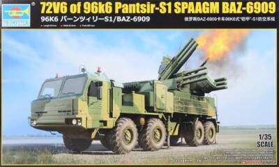 TRUMPETER 01087 1/35 Scale Russian 72V6 of 96k6 Pantsir-S1 SPAAGM BAZ-6909 Model