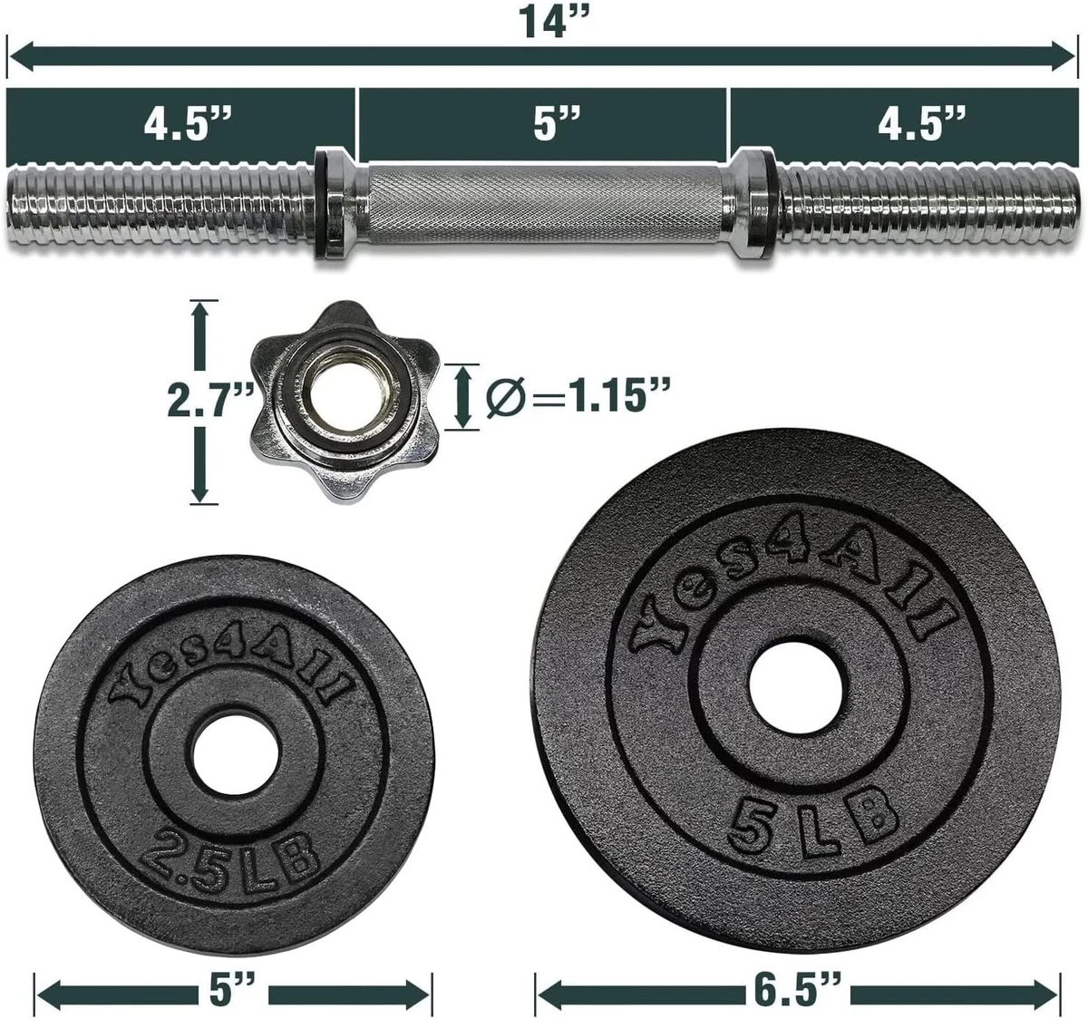 Juego De Pesas Hierro Mancuernas Para Ejercicios En Casa Para Hombre 50 Lbs  Set