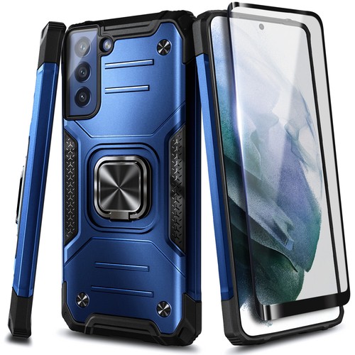 For Samsung Galaxy S21 FE 5G Case Shockproof Ring Stand Cover w/ Tempered Glass - Picture 15 of 31