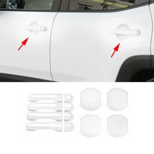 Car Side Door Handle Bowl Frame Cover 12PCS For Jeep Renegade 2016+ Bright White