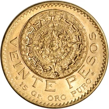 Mexico Gold 20 Pesos (.4822 oz) - XF/AU - Random Date