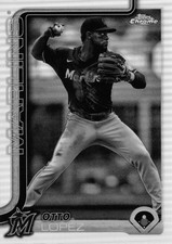 Otto Lopez Miami Marlins 2025 Topps Chrome Sepia Rookie Card #134. rookie card picture