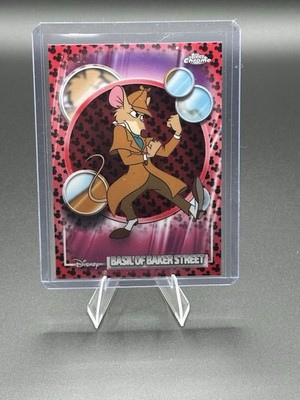 2026 TOPPS CHROME DISNEY CARD BASIL OF BAKER STRE RED BLACK MICKEY REFRACTOR /28