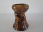 UNUSUAL ANTIQUE 5" ROYAL DOULTON BROWN DRIP GLAZE TWISTED VASE EB ETHEL BEARD
