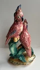 Vintage Stangl Birds -Pink Cockatoo Pair #3405D on Green Leaves Together, Signed
