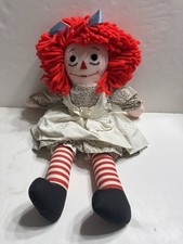 Vintage 20" Raggedy Ann Doll Dress w/ apron embroidered face