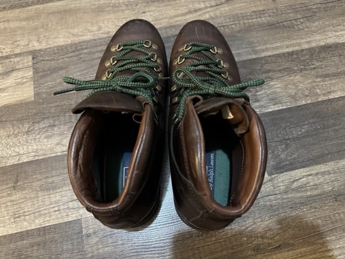 Vintage Polo Ralph Lauren Mens 11D Acworth Oiled Calf Leather Hiking Boots BROWN - Picture 12 of 14