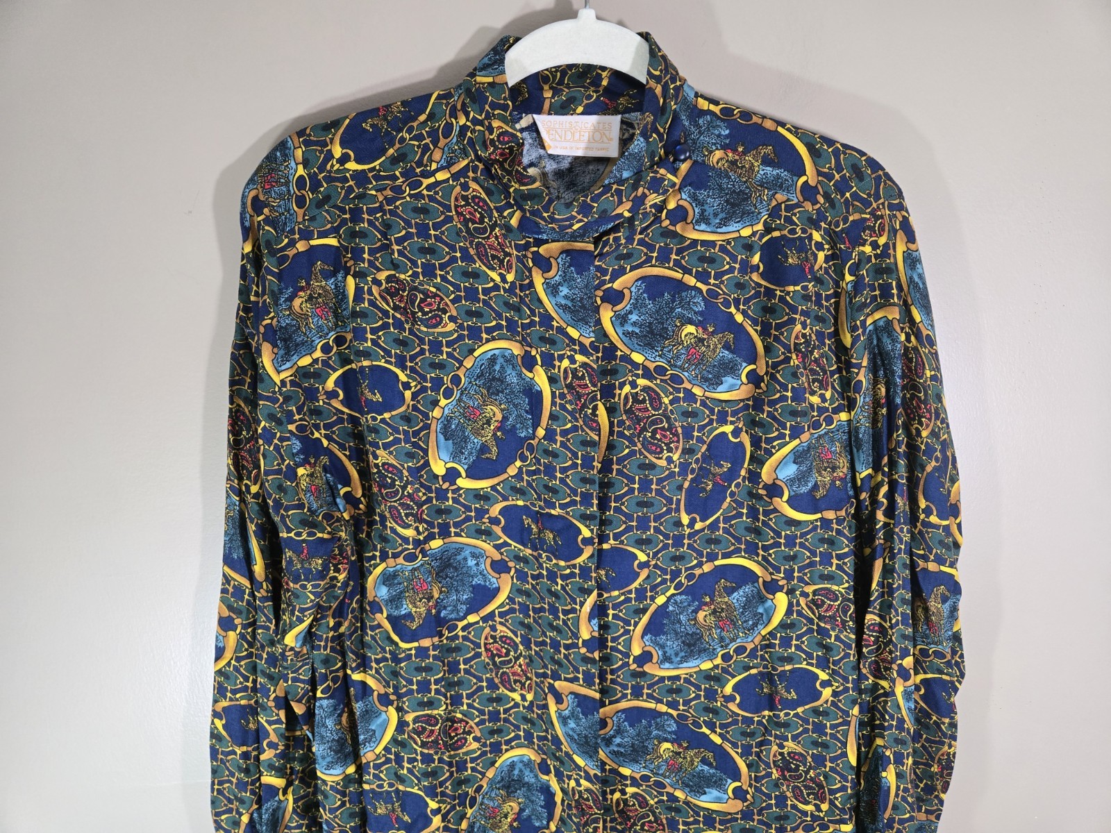 Vtg Sophisticates By Pendleton Green Paisley Eque… - image 2
