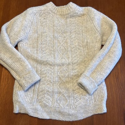 Vtg Sheepskin Warehouse Sweater Women s Medium* Great Britain Hand Framed Gray
