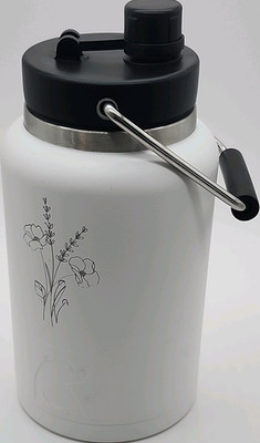 RTIC Half Gallon Jug White Insulated Stainless Steel Twist Lid Handle, DS Safe
