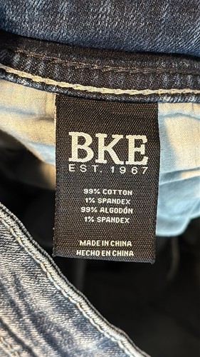 Jeans BKE uomo Jake denim elasticizzato dritto stile western blu taglia 30 x 36 - Foto 11 di 11